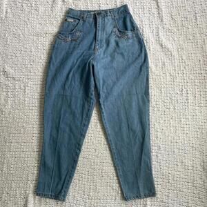 Jessica Women's Vintage Floral Embroidered Tapered Leg Jeans - Size 26